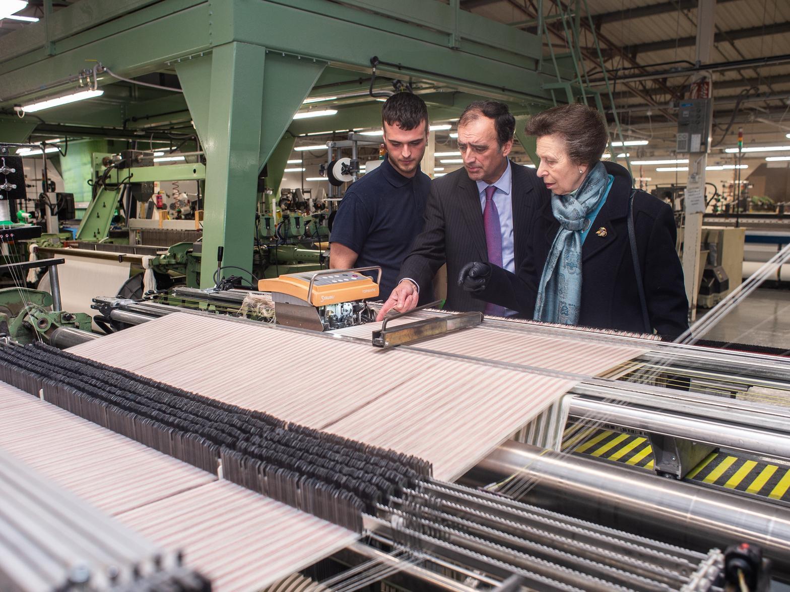 The weaving process is explained to Princess Anne Pic: Andy Ford