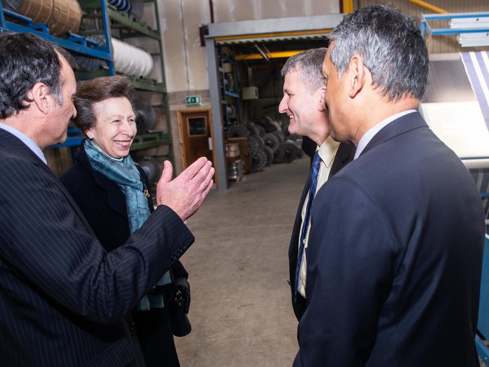 The Princess Royal chats to directors of the company. Pic: Andy Ford