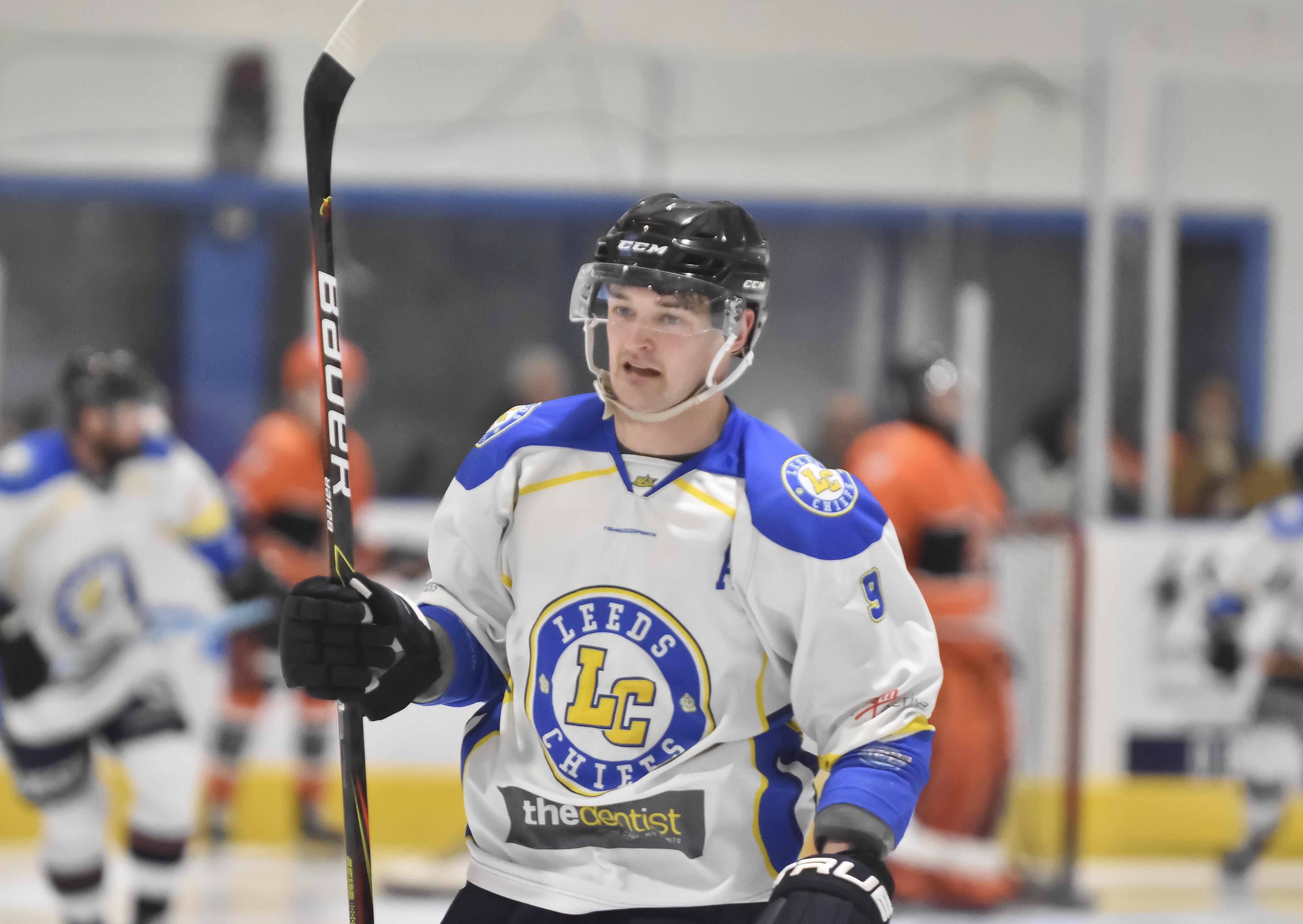 Joe Coulter scored his second in as many matches to get Leeds Chiefs up and running against Milton Keynes on Saturday night. Picture courtesy of Steve Brodie.