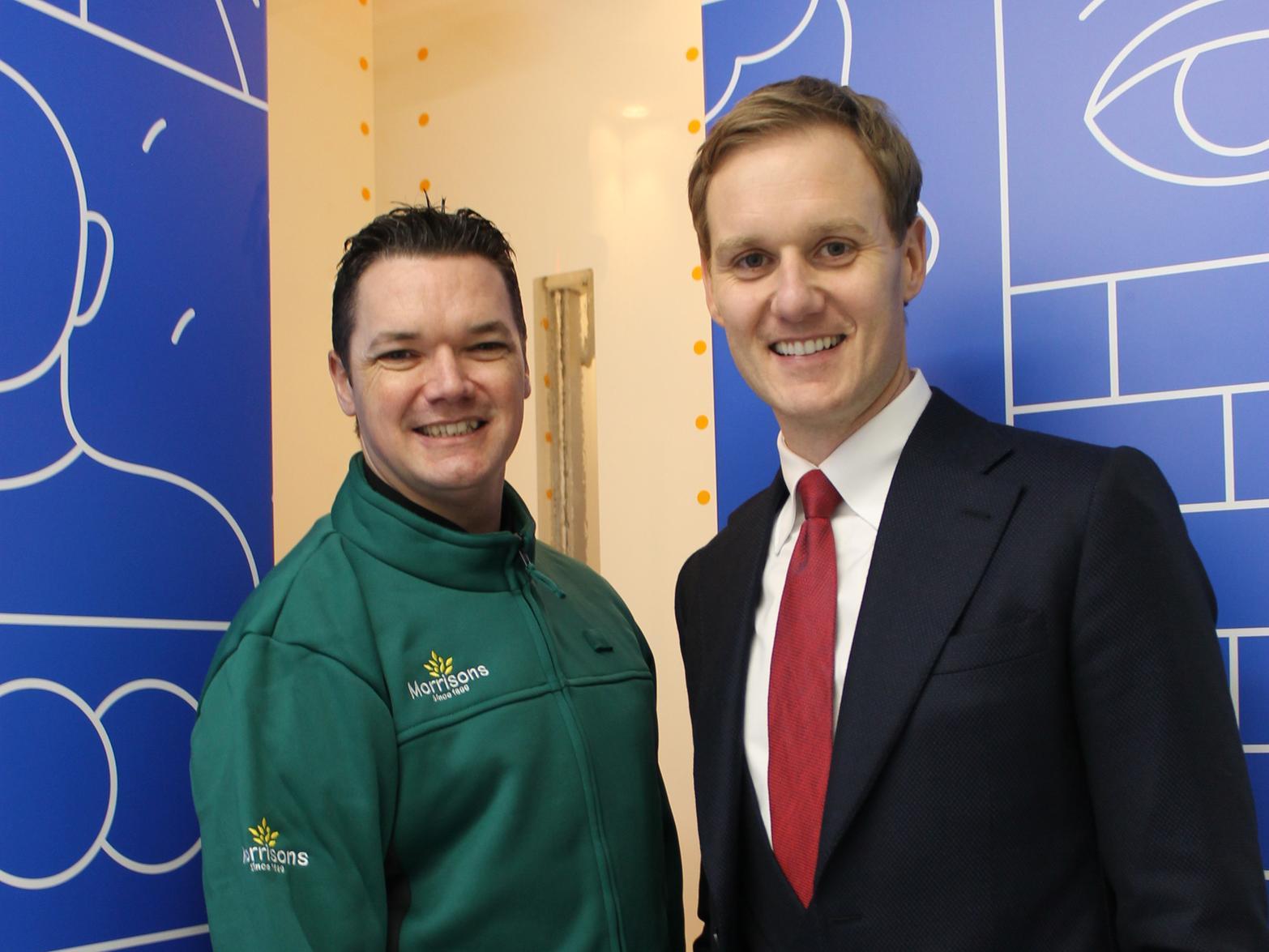 The Morrisons Foundation's Adrian Horsley and The Children's Hospital Charity's patron Dan Walker