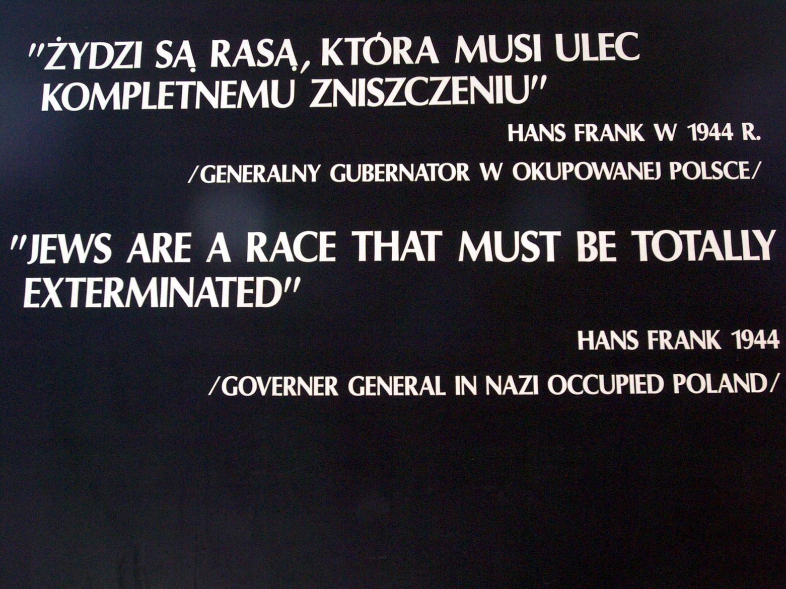 A sign in one of the barracks.