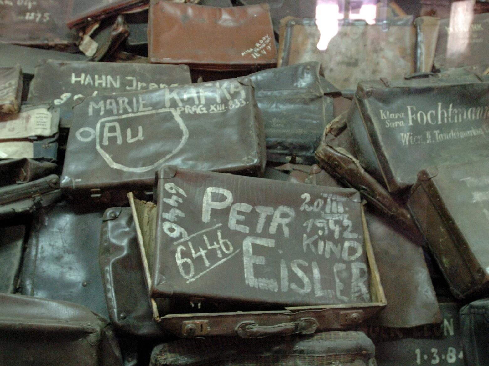 Cases which contained the belongings of the Jews brought to Auschwitz-Birkenau.