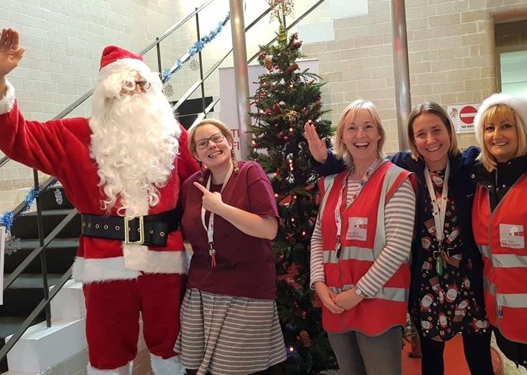 BOSS: Development manager Fran Etherington, pictured third left, at a Christmas do.