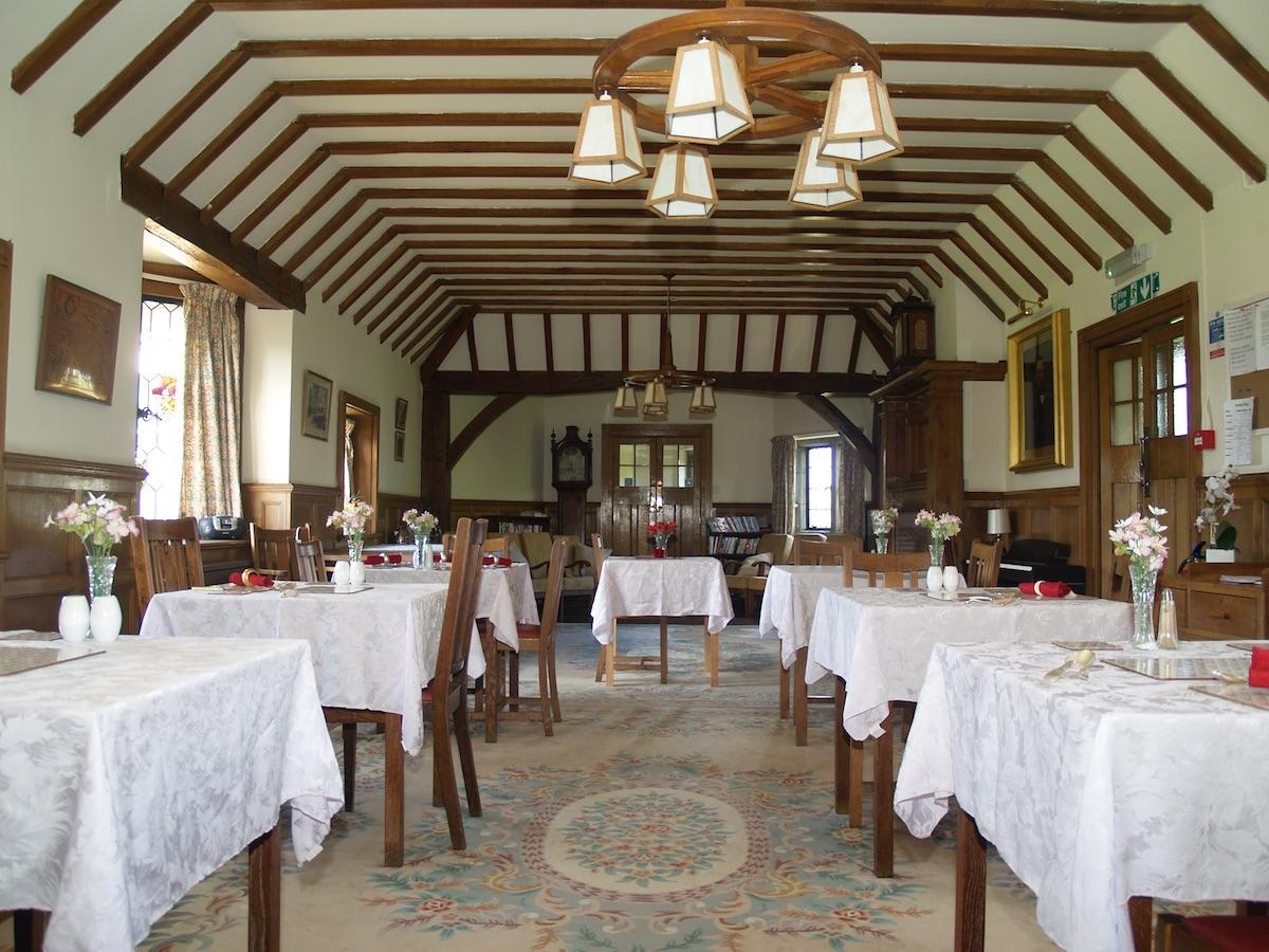 The stunning dining room has many original features