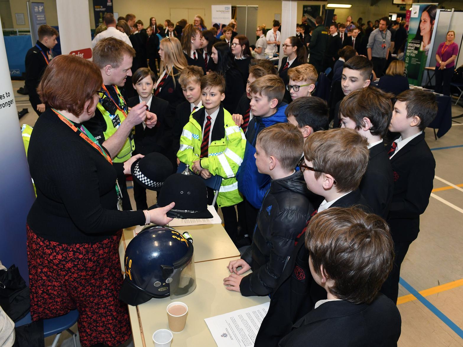 Students learn about careers with police.