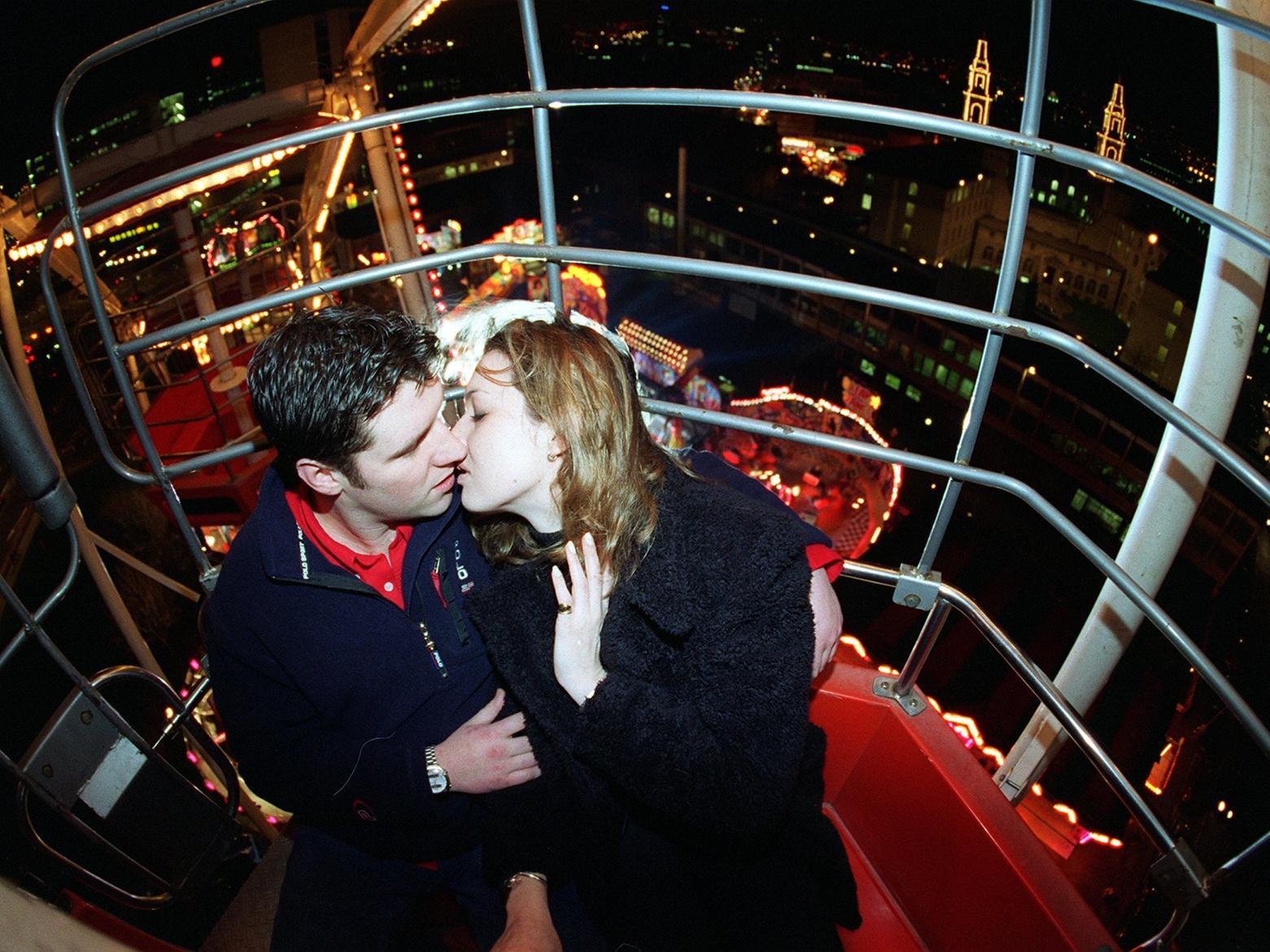 Love was in the air when Stuart Needham proposed to his girlfriend Julie Ratford on the big wheel at the Great Valentines Fun Fair in the city centre.