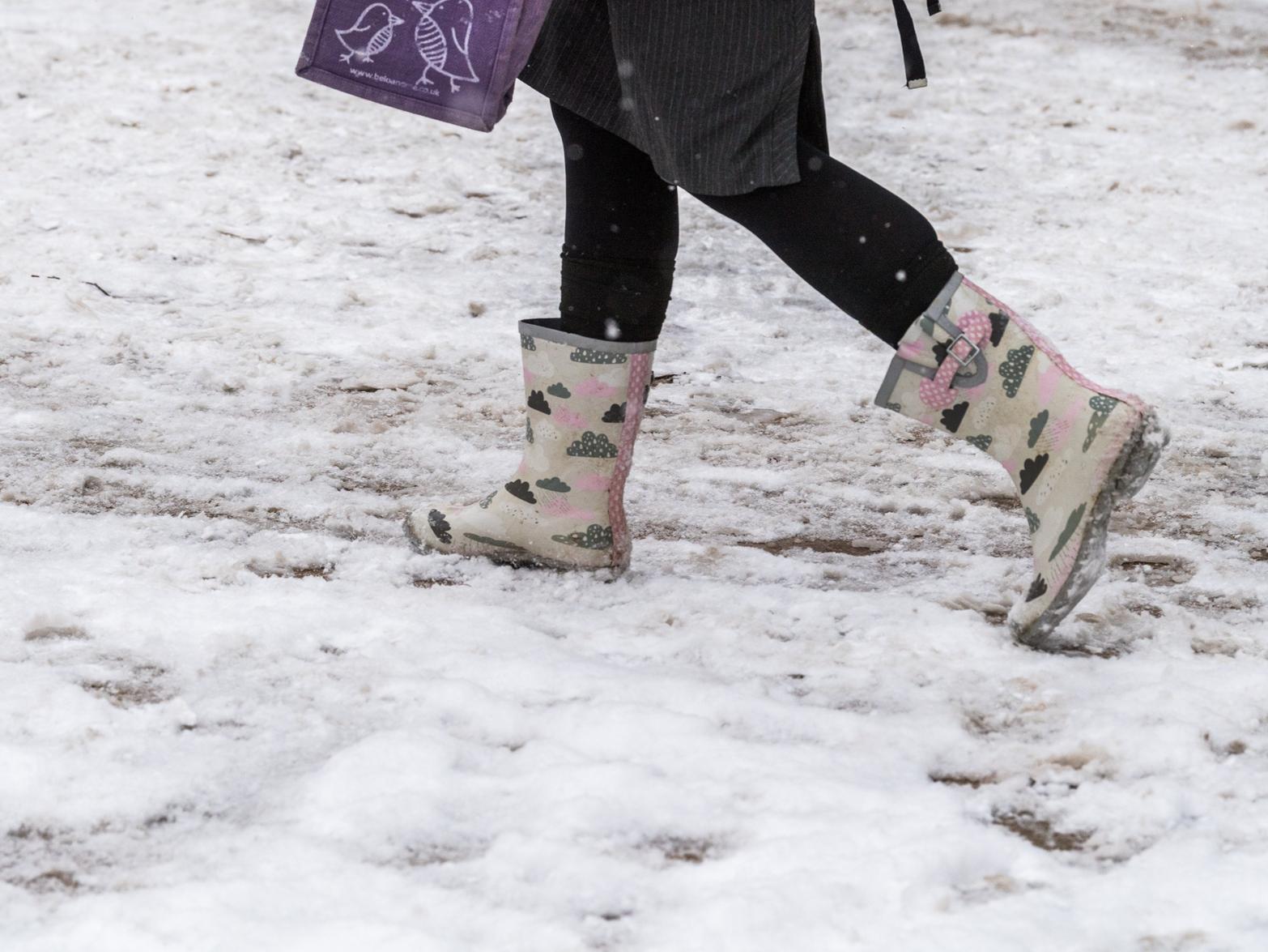 Snow showers have hit the city centre today (stock photo)
