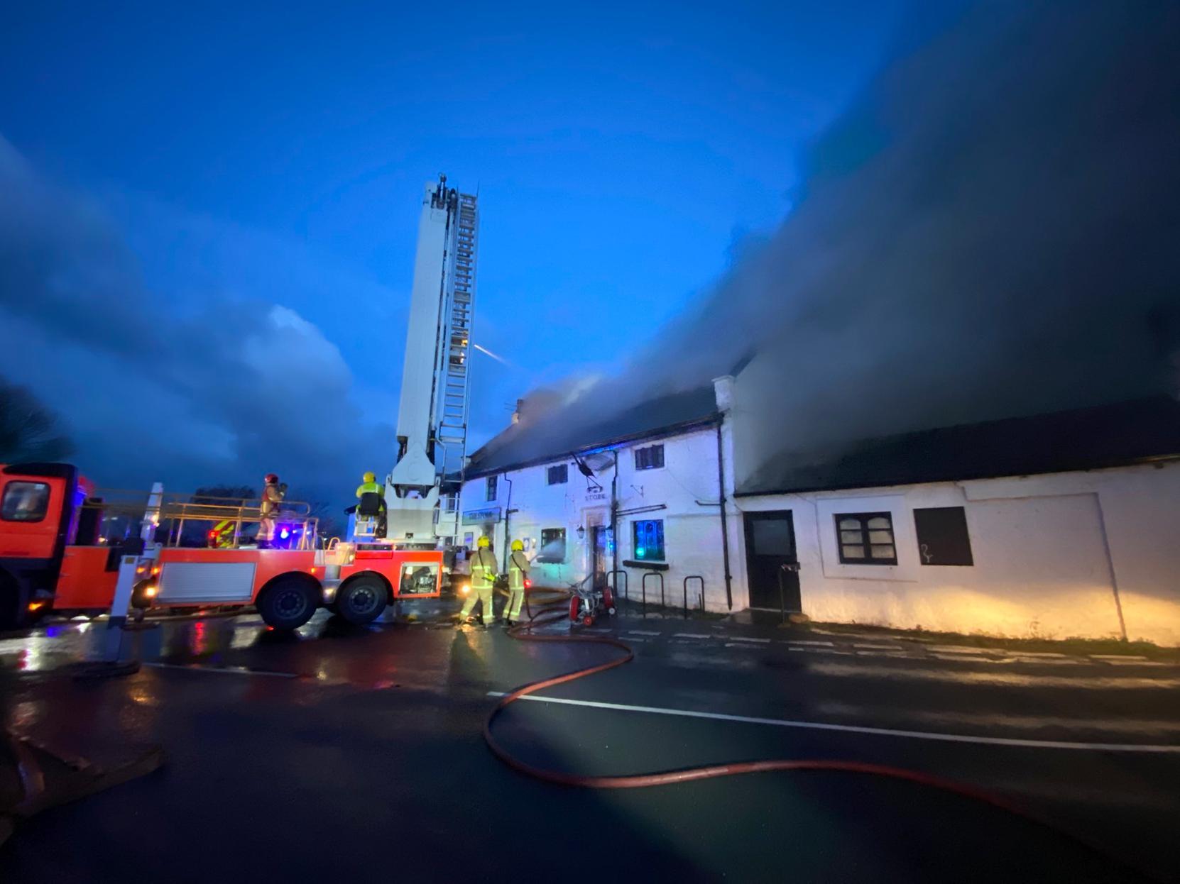 Plumes of thick black smoke filled the surrounding area as a result of the fire.
Copyright: Lancashire Fire and Rescue Service