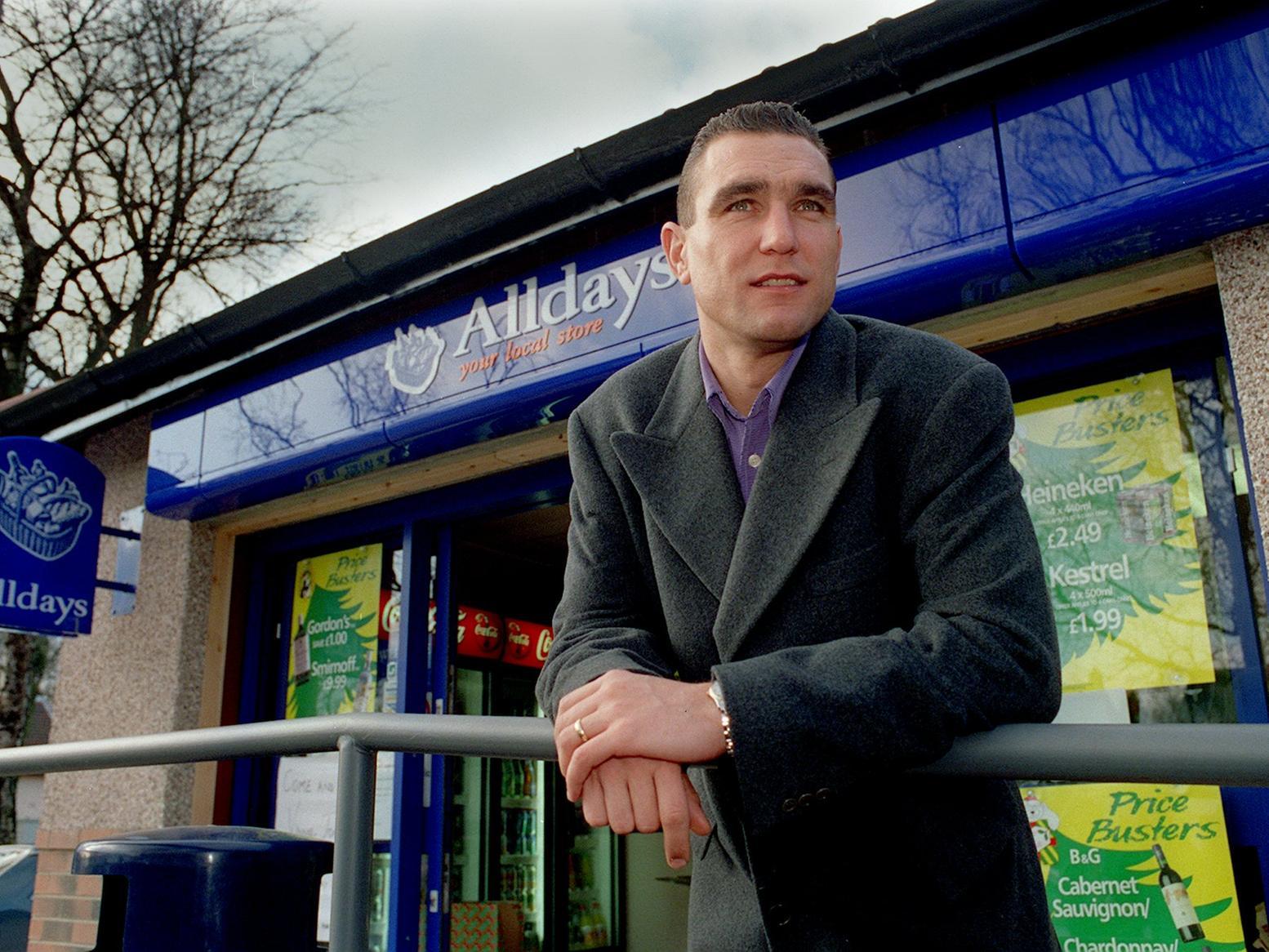 Fomer Leeds United midfielder Vinnie Jones was back in the city to open the new Alldays food store on Otley Road in Adel.