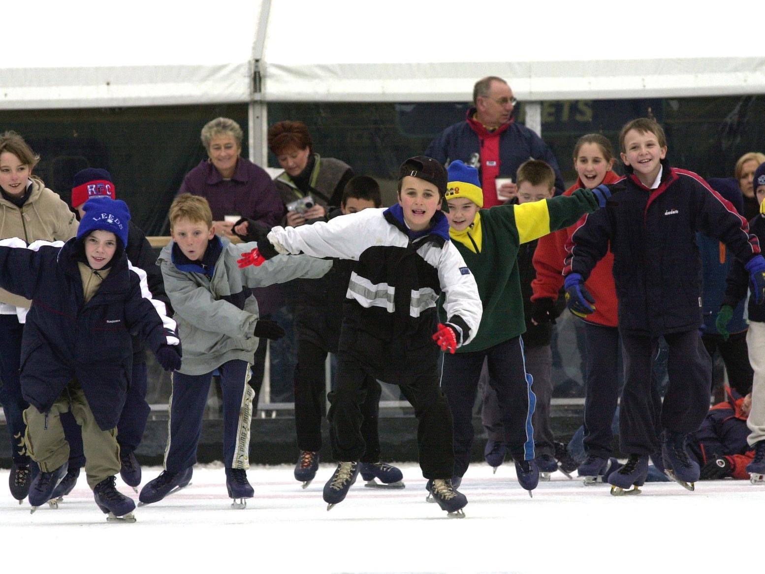 Young ice skaters from Garforth Green Lane Primary School, take to the ice.