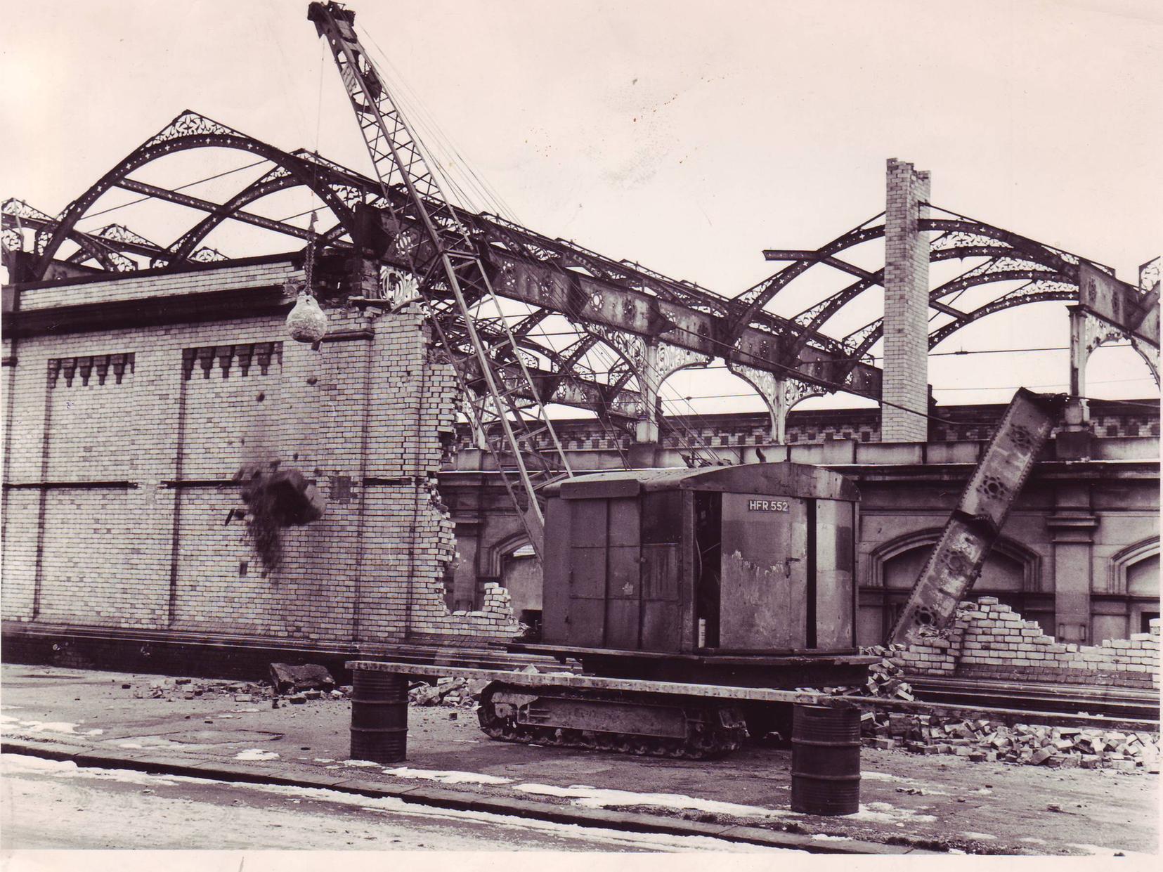 The demolition of the station gets underway