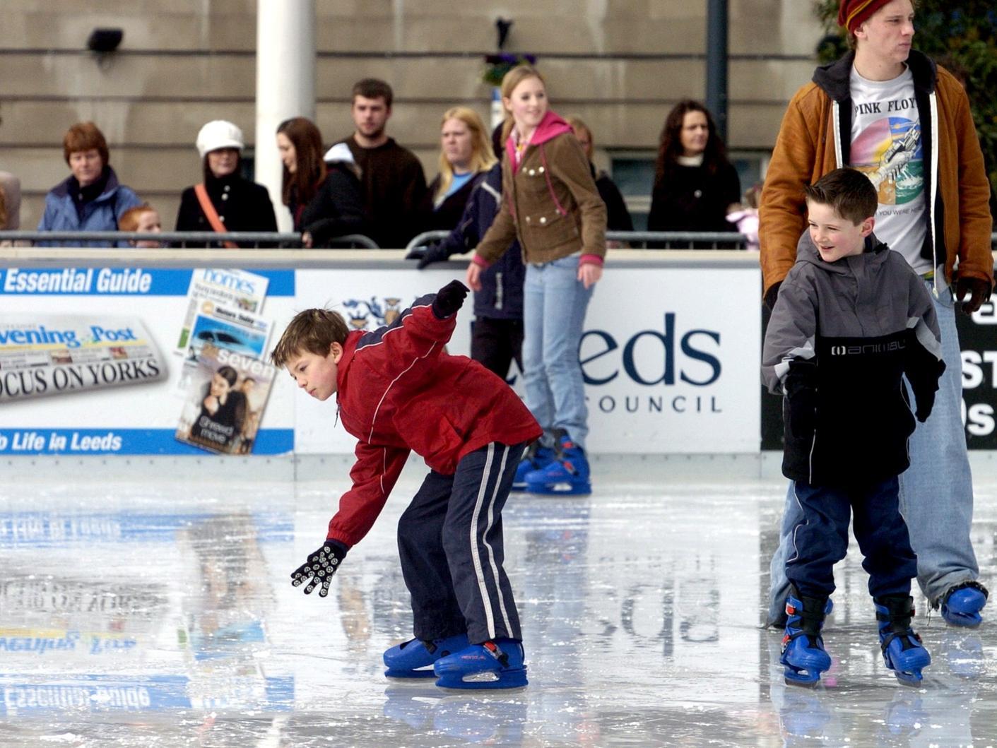 The public enjoy a lunch time skate.