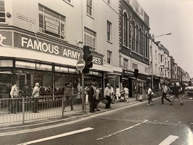 The former Famous Army Stores at the corner with Westborough pictured in 1987.