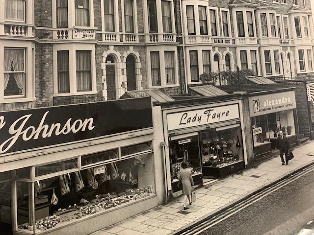 Aberdeen Walk's old shops. Picture from 1976.