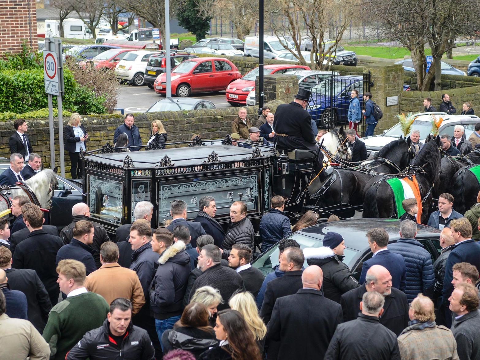 Huge crowds turned out for the funeral cc SWNS