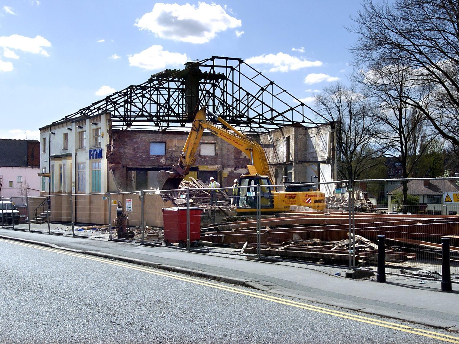 The former dance hall on on Roundhay Road was slowly disappearing in April 2006 as the demolition men move in.