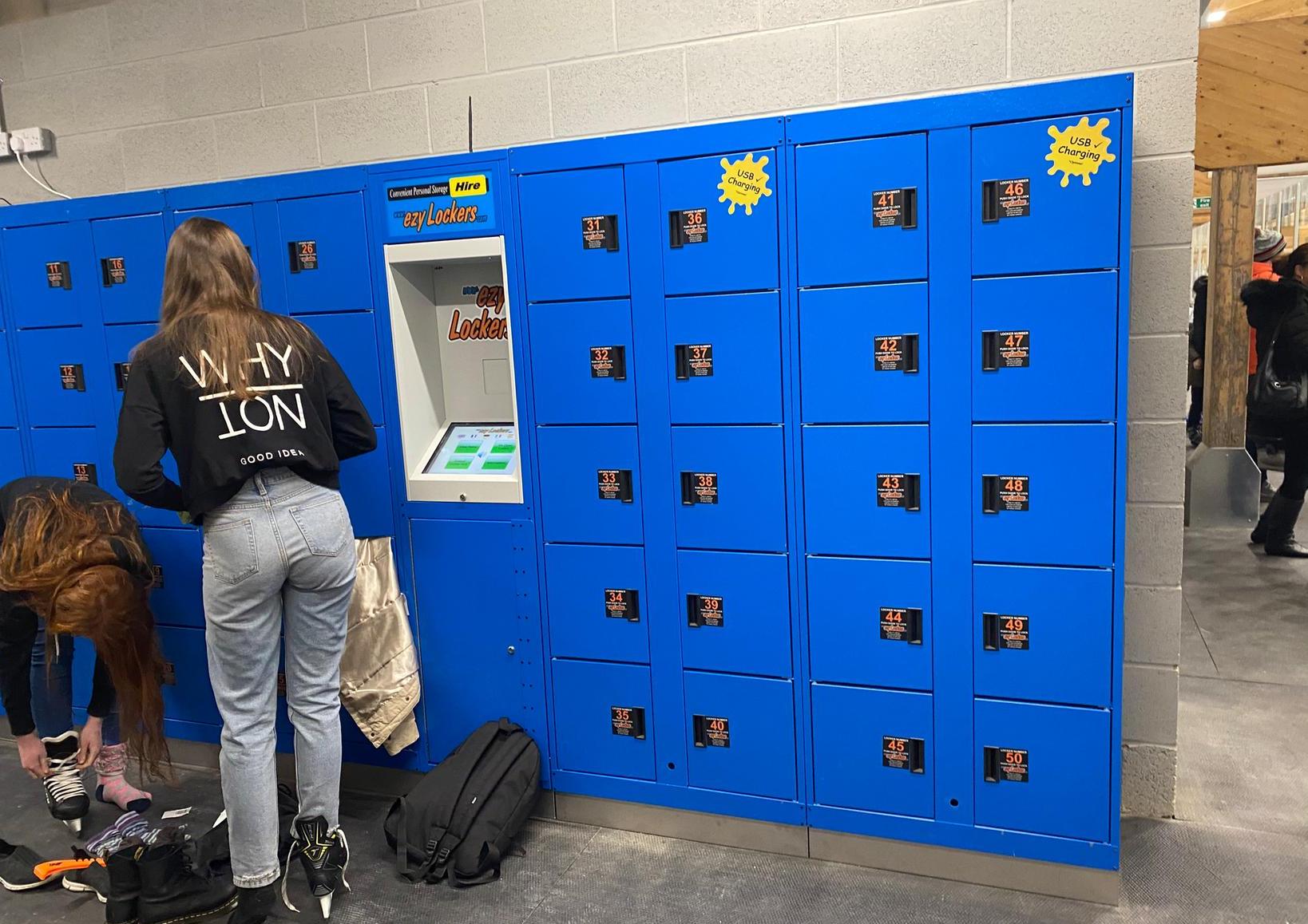 Lockers are available