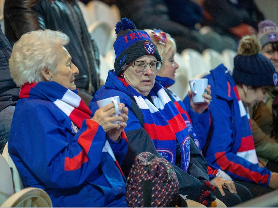 Fans braved the cold night for the game.