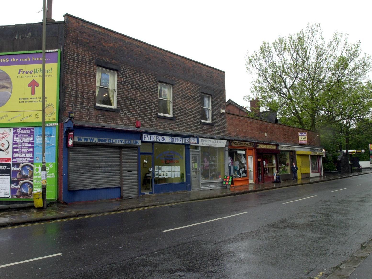 Properties across Leeds were earmarked for demolition to make way for Supeream. They included these on Headingley Lane in Hyde Park.