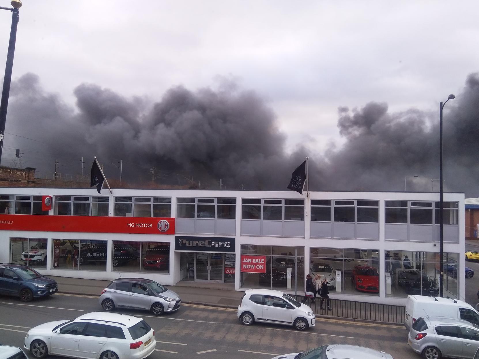 These photos, taken on Westgate, show the rising cloud of smoke over Westgate Retail Park on Saturday afternoon.