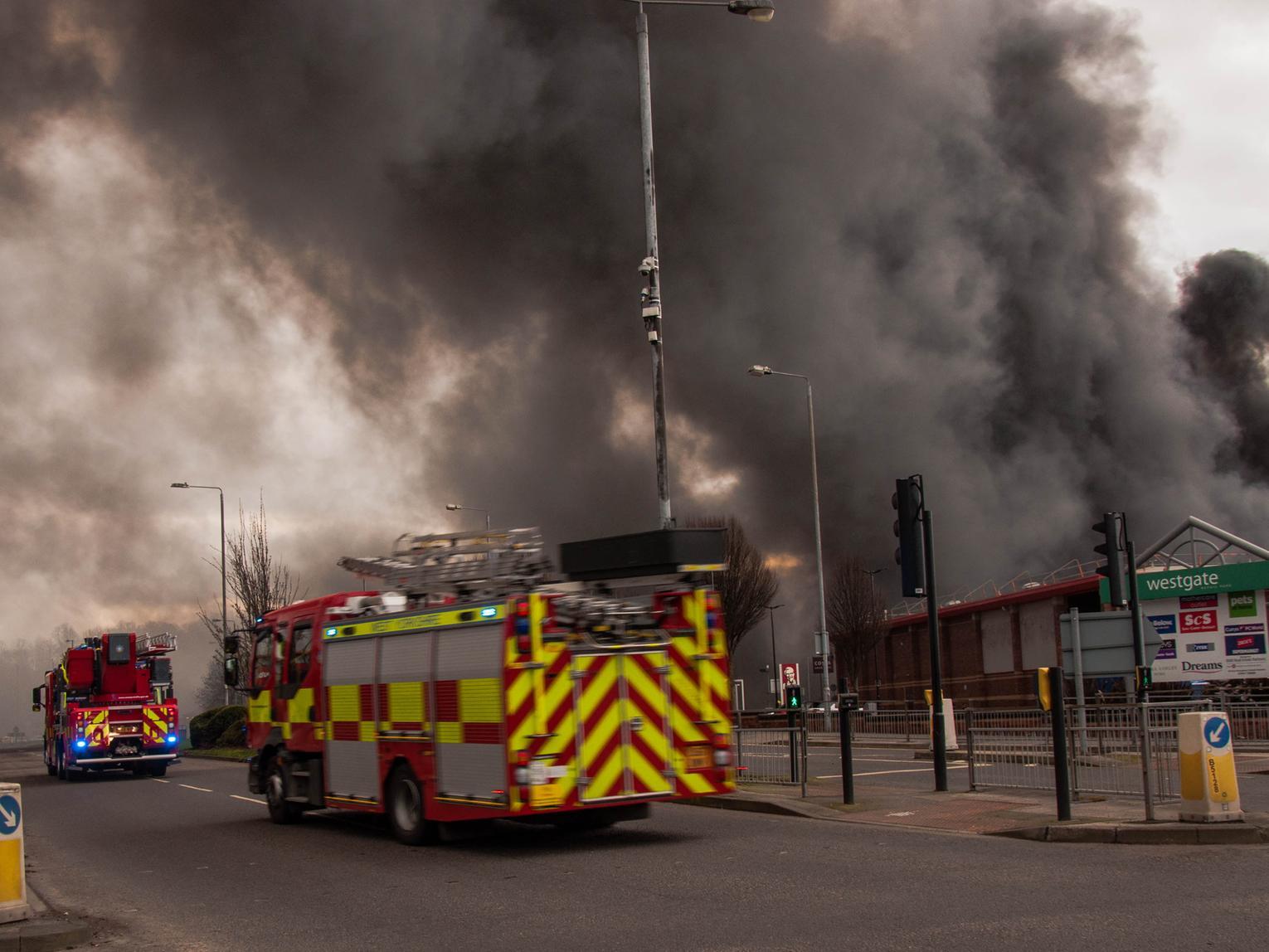 Shops and houses were left without power in the hours following the fire.
