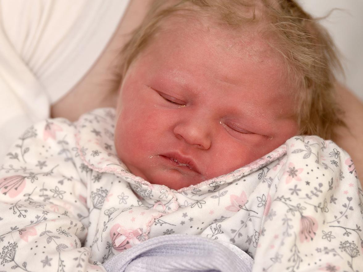 New Years Day baby Lillia Amy Chambers was almost born in the bath at home. Mum Vicky Higham, 27, from Chorley rang in the turn of the decade in labour giving birth at 4.34am to a 7lb 14oz Lillia.