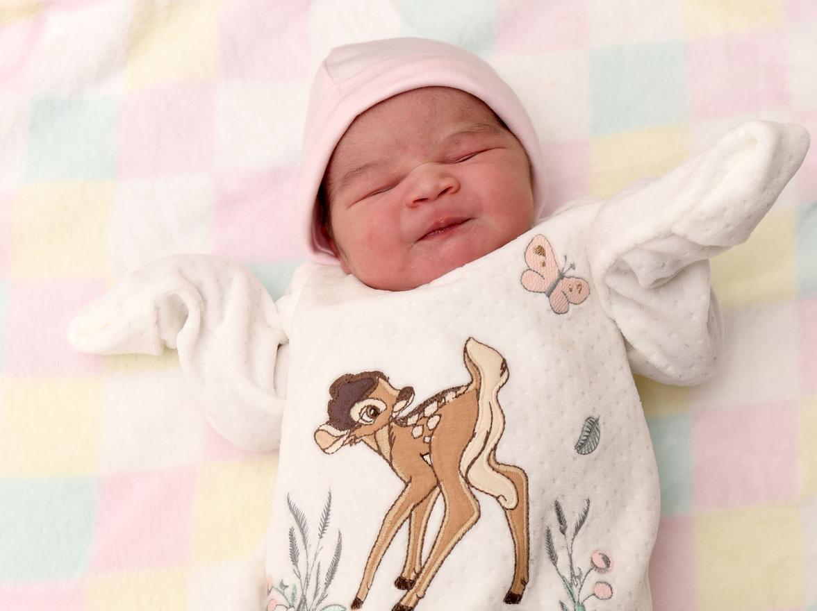 Kimara Kashiri was born on January 6 at 8.48am, weighing 7lb 15.5oz, to Nicola Wright and Ardino Kashiri, from Preston
