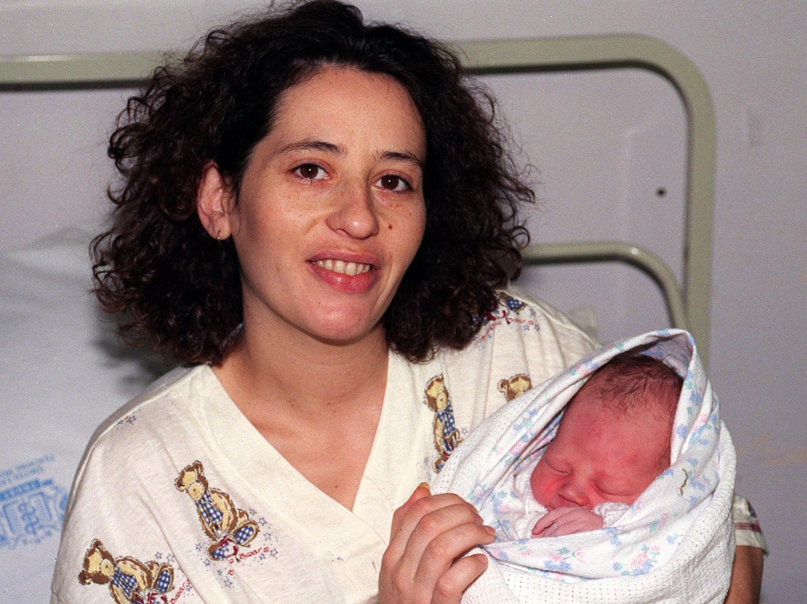 This bundle of joy was the first new born of 1999 at Leeds General Infirmary. Baby Sam, pictured with mum Samantha Cooper, arrived weighing 7lbs 10ozs.