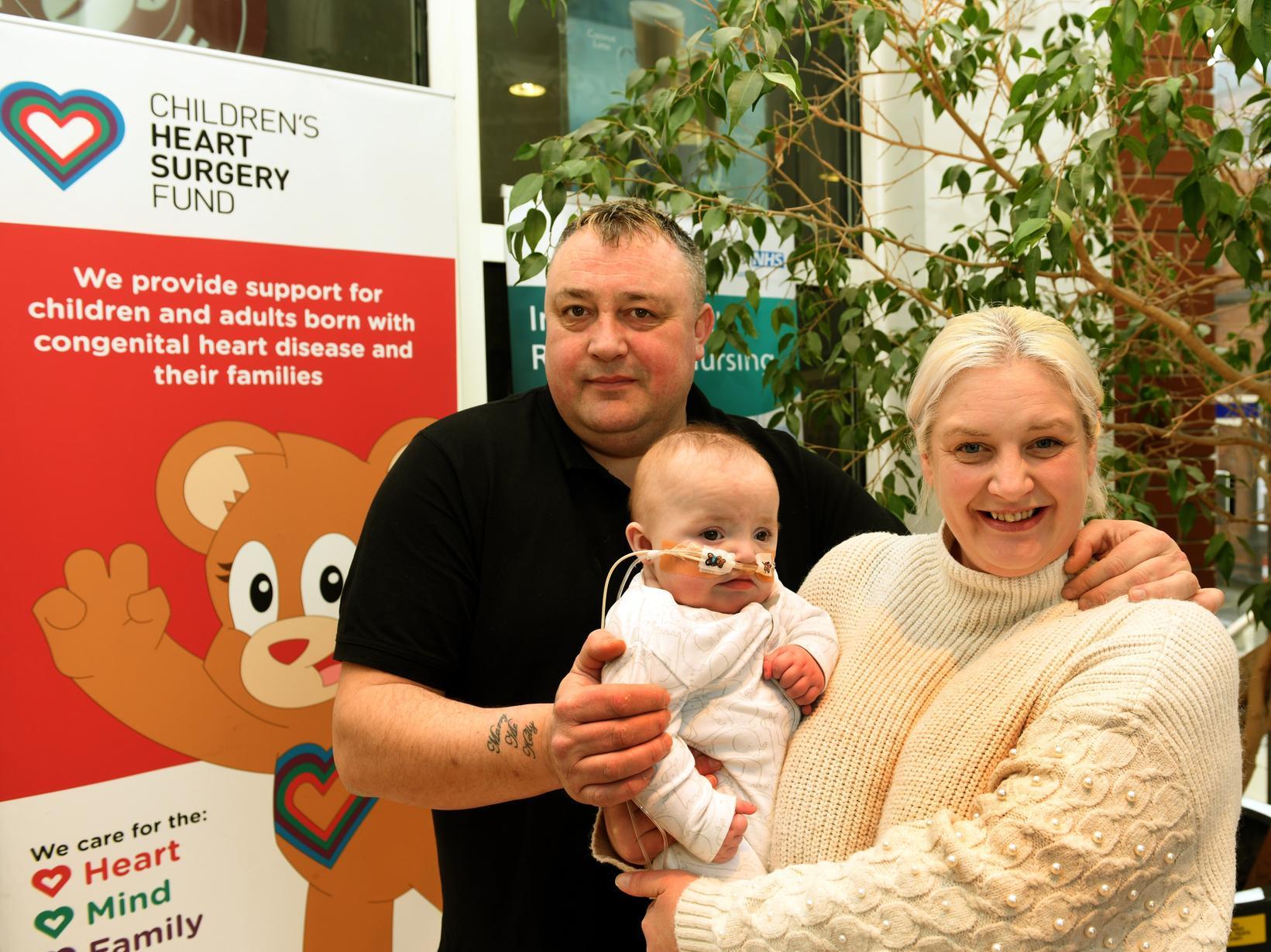 Kelly Emmerson and Robert Wood with Myles Wood, their 8 month old son at Leeds General Infirmary. Picture: Gary Longbottom