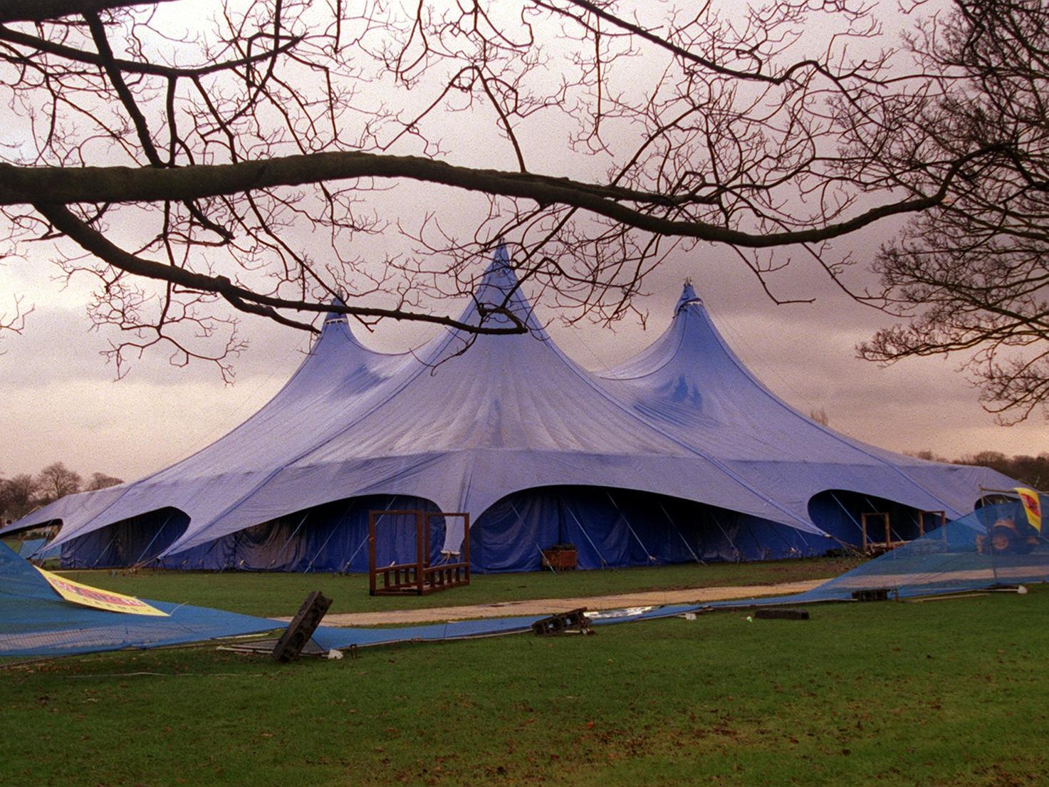 The 'big top' for the Millennium night celebrations at Rounday Park.