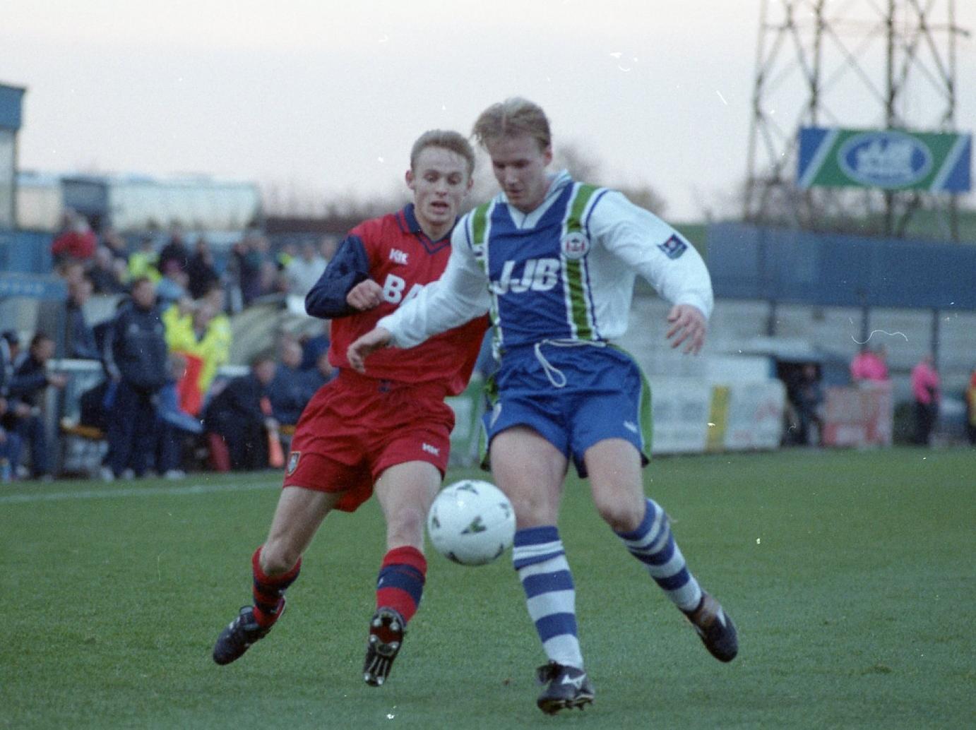 Lee Cartwright scored twice in Preston's 4-1 win over Wigan at Springfield Park in November 1997