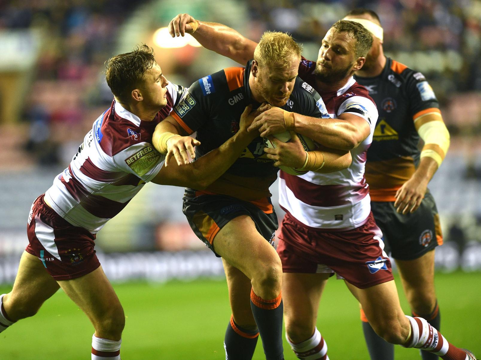 Oliver Holmes, pictured in action against Wigan last year, could return to face them on Friday. Picture by Jonathan Gawthorpe.