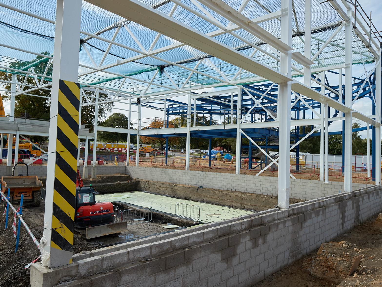 As well as the building, work was carried out in September to excavate the swimming pool. In late October, the pool was accidentally flooded with 1.5 million litres of water due to a burst pipe.