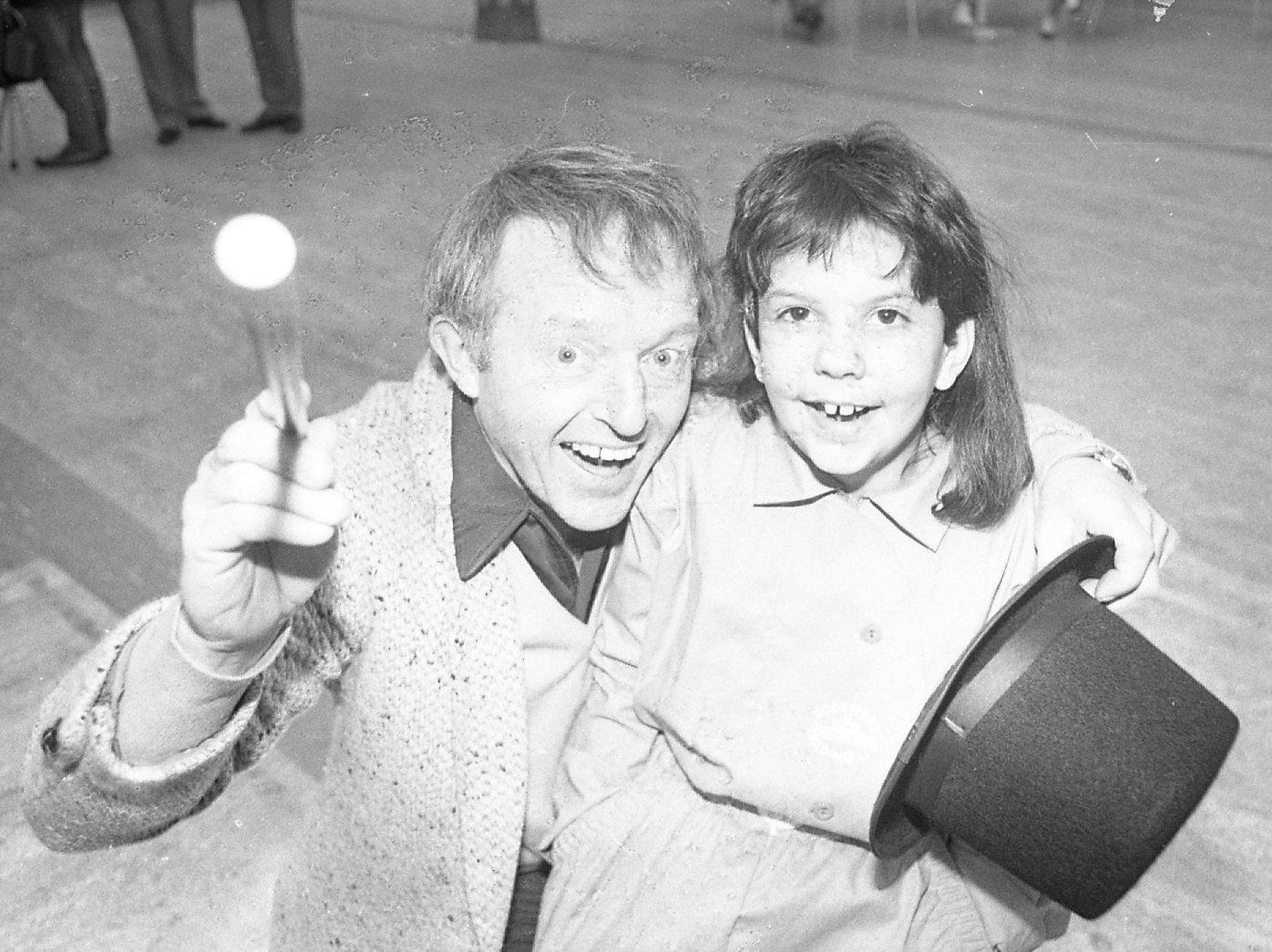 A record-breaking 1,300 magicians converged on Blackpool from all over the UK for a special day of illusion and trickery. Top magic man Paul Daniels was among the experts at the resort's Opera House for the convention hosted by Blackpool Magic Club. He is pictured above with eight-year-old Tanya