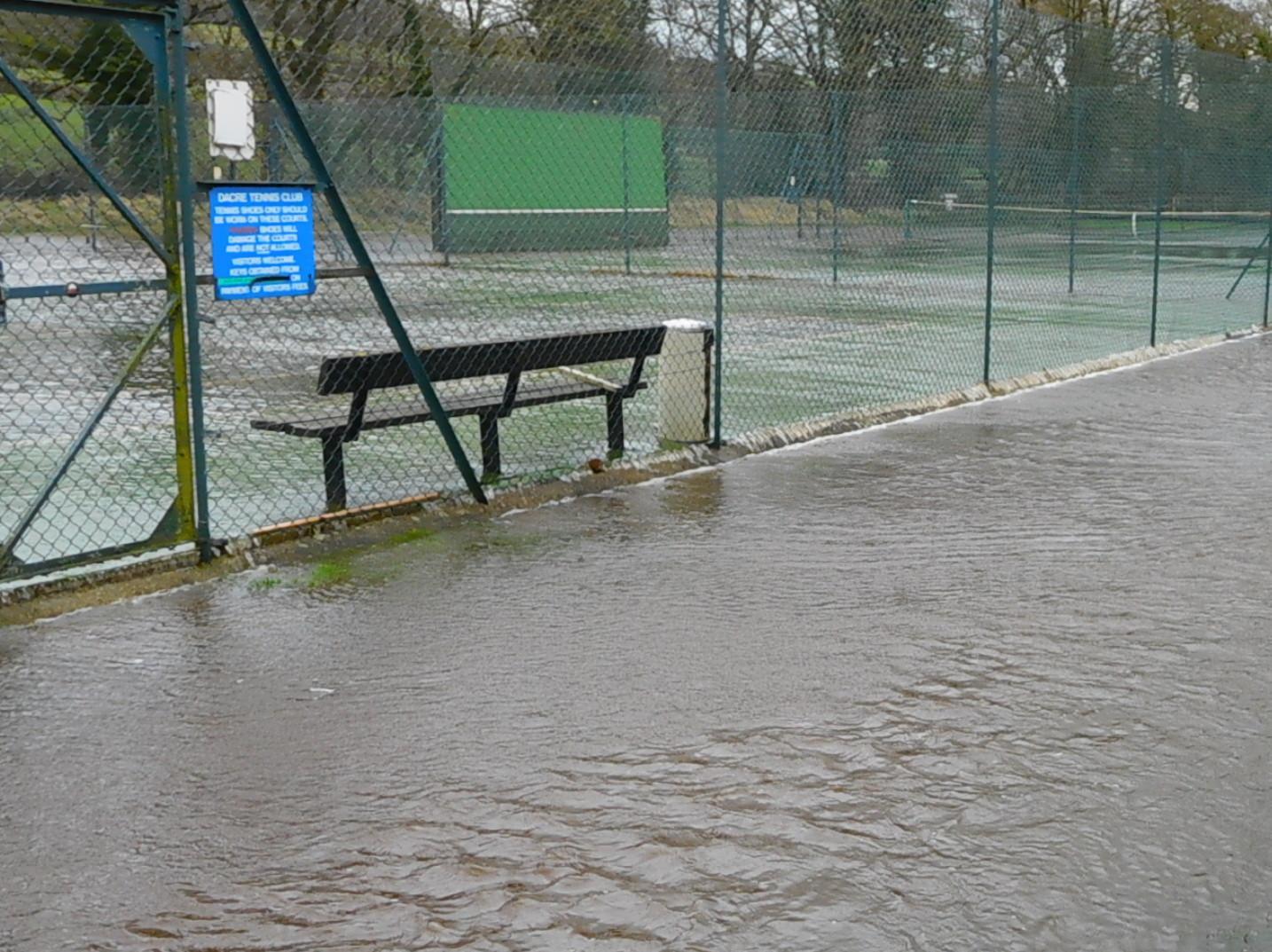 All tennis games were off at Dacre Banks yesterday.