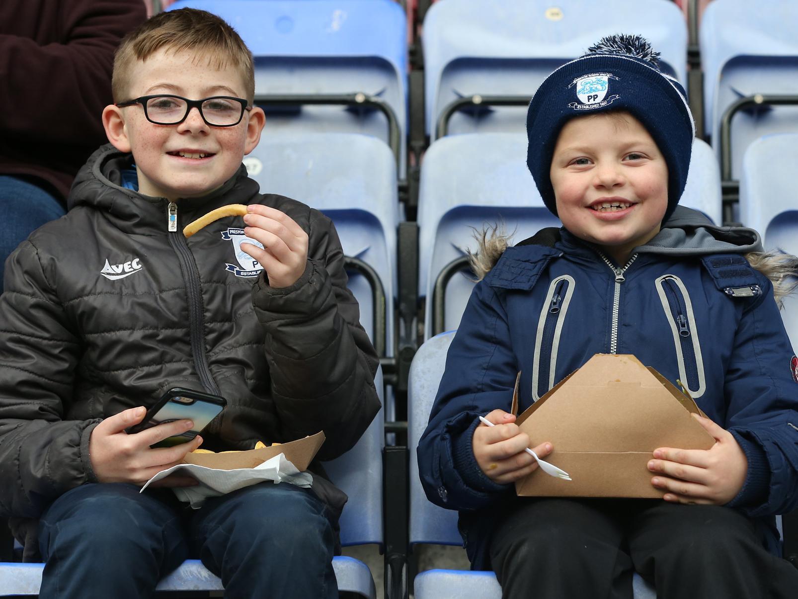 More Lilywhites enjoy their chips at the DW ahead of PNE's win.