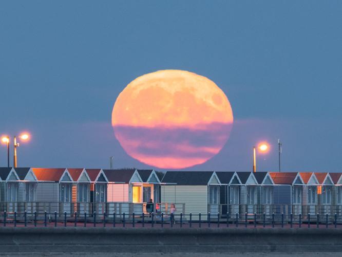 Moon rise over St Annes