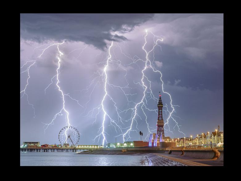 Lightning strikes in Blackpool