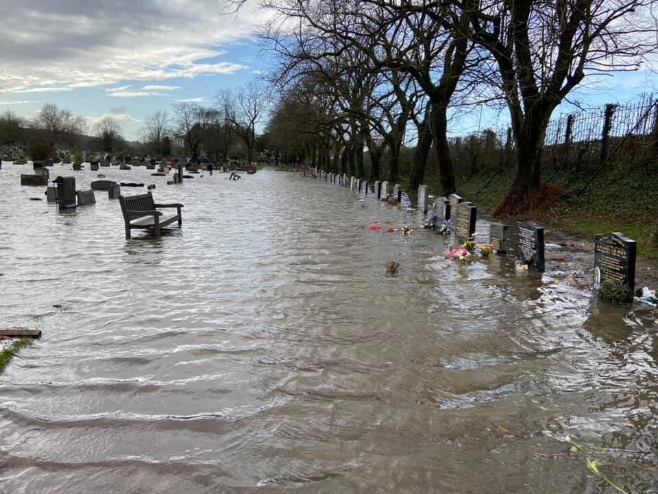 Burnley Cemetery was badly affected by the flooding. Photo: Sophie Edwards