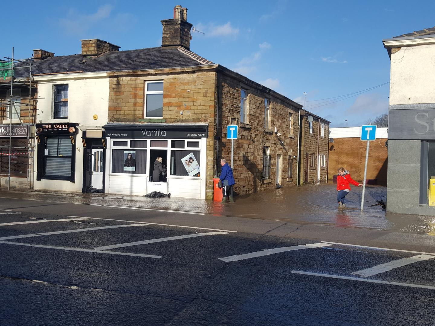 Padiham shops were flooded once again. Photo: Chris Daggett