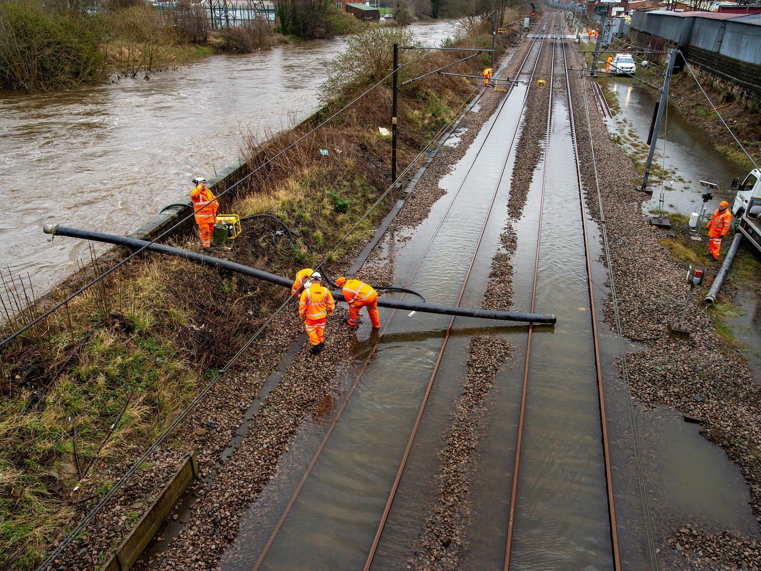 Lines between Ilkley and Leeds will remain closed while the engineers clear the flood water.