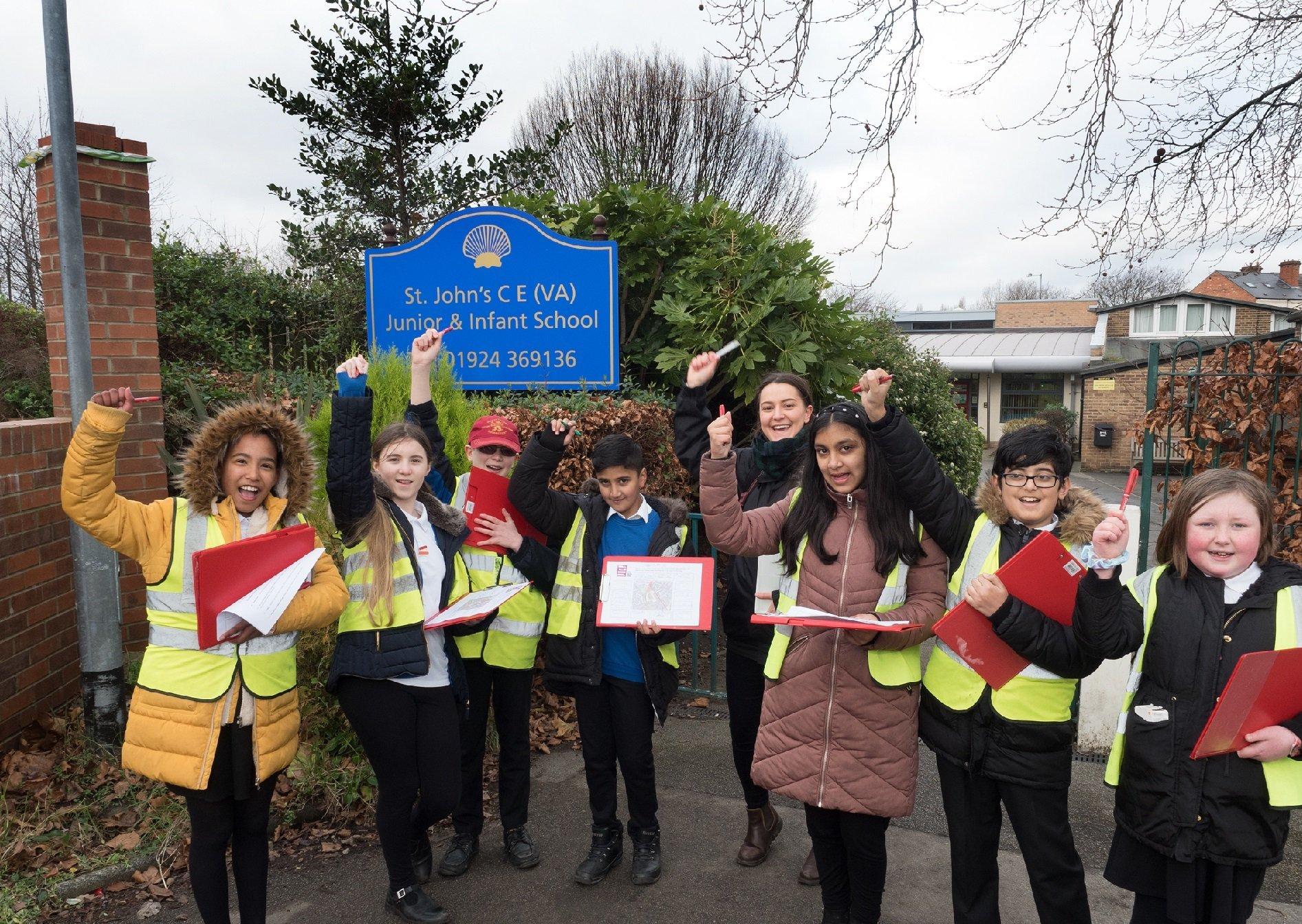 Pupils at St John’s CE Infant & Junior School in Wakefield are striving to improving their area for walking to school.