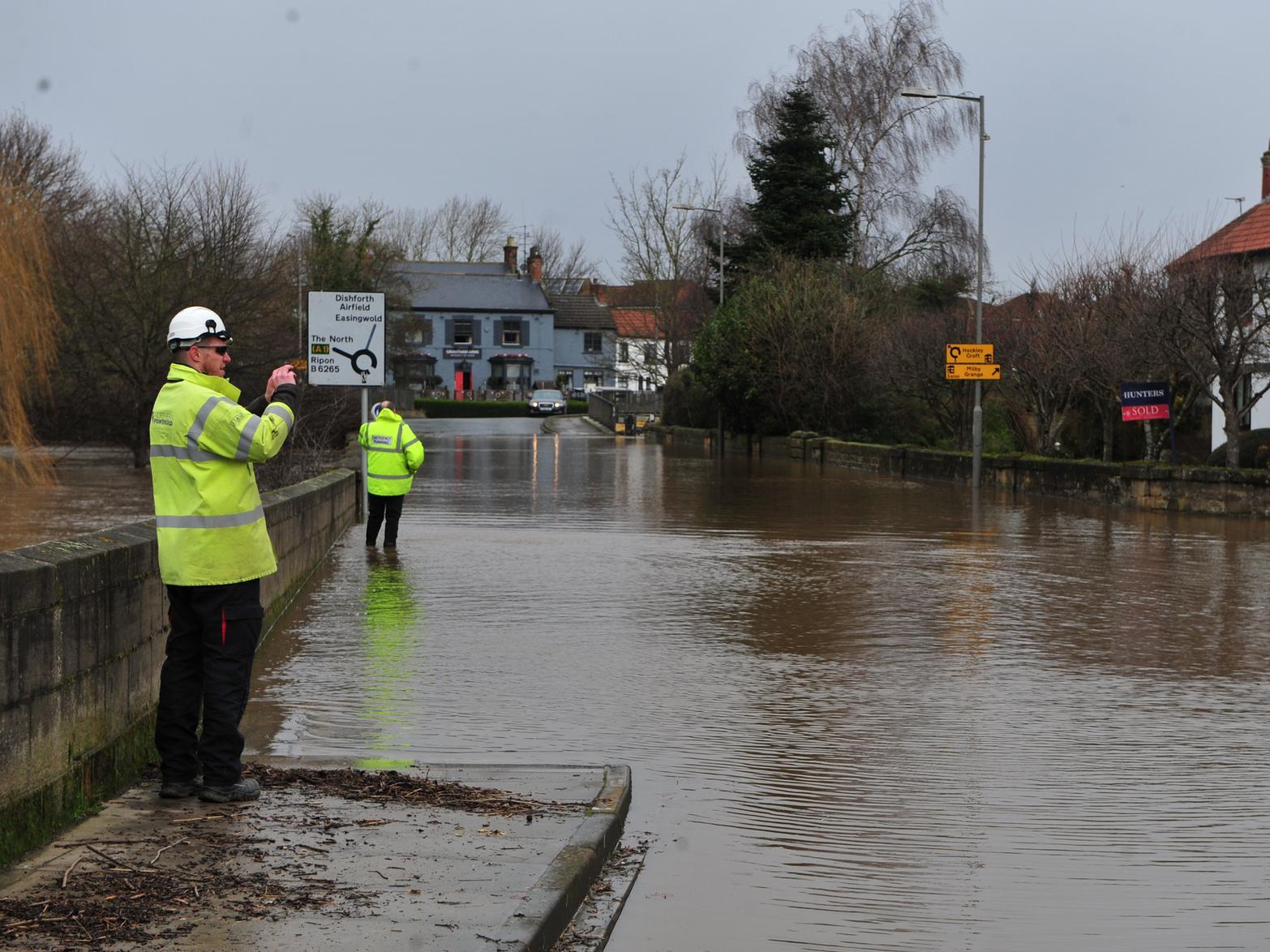 The flood warning remains in place for Boroughbridge.
