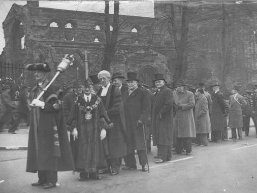 A Church Parade at All Saints Church in Pontefract, taken in 1941