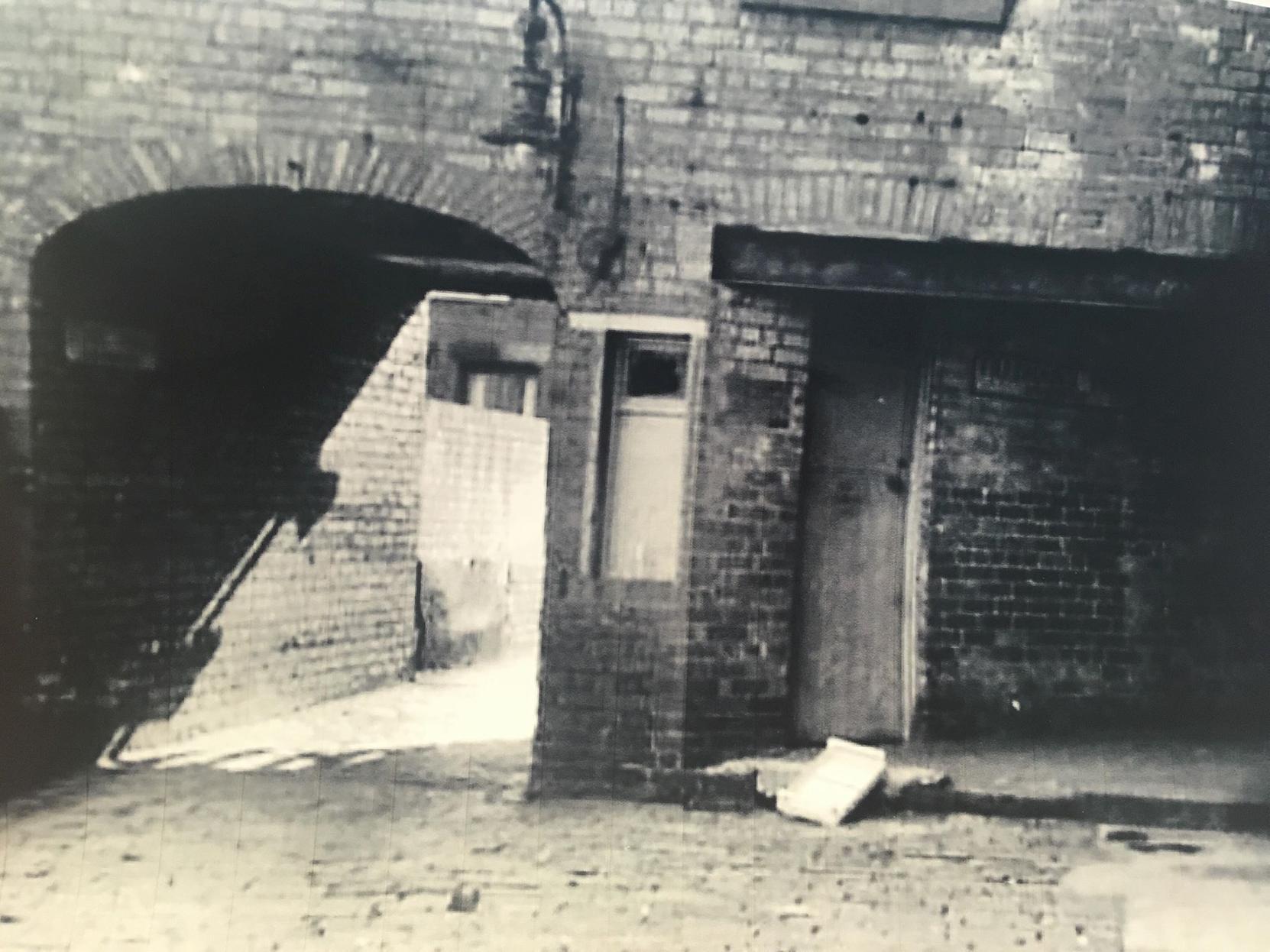 Photo provided by Ray Price, Star Yard in Pontefract, with the M&S sidewall  on the right and steps leading down to Roper Gate ahead