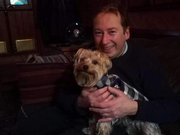 Hayden Harris with his dog Mollie