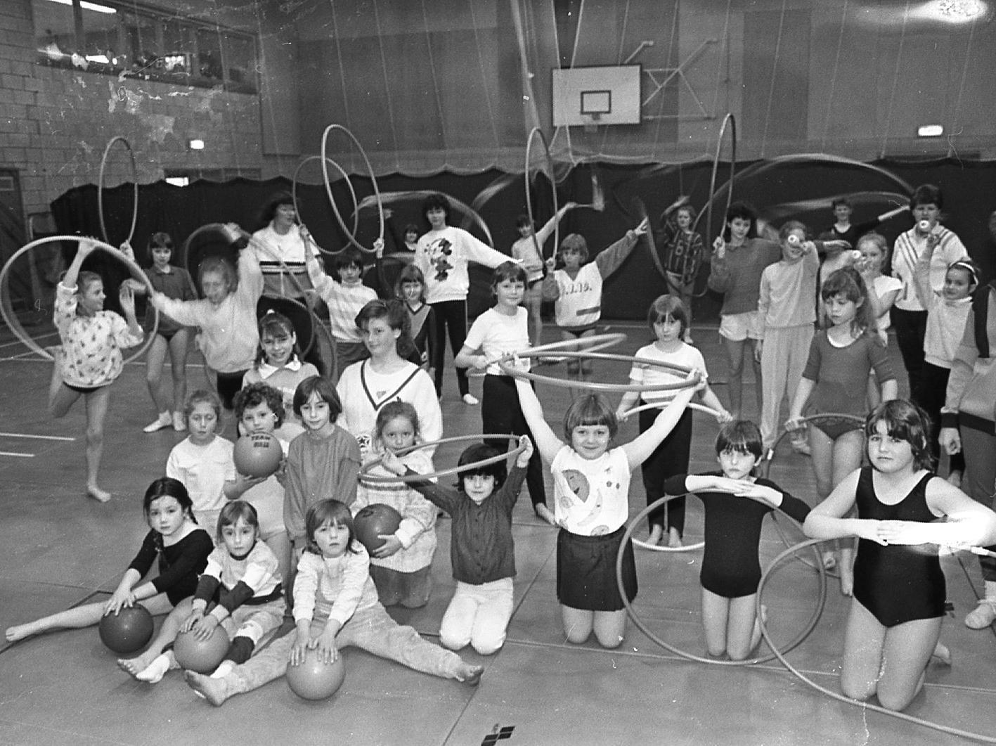 Half-term was a busy time for staff at Bamber Bridge Leisure Centre, which ran an ambitious fun-packed play scheme for local children. Activities on offer included dancing, singing, games, squash, roller disco and rhythmic gymnastics. Pictured above are youngsters who enjoyed the rhythmic gymnastics