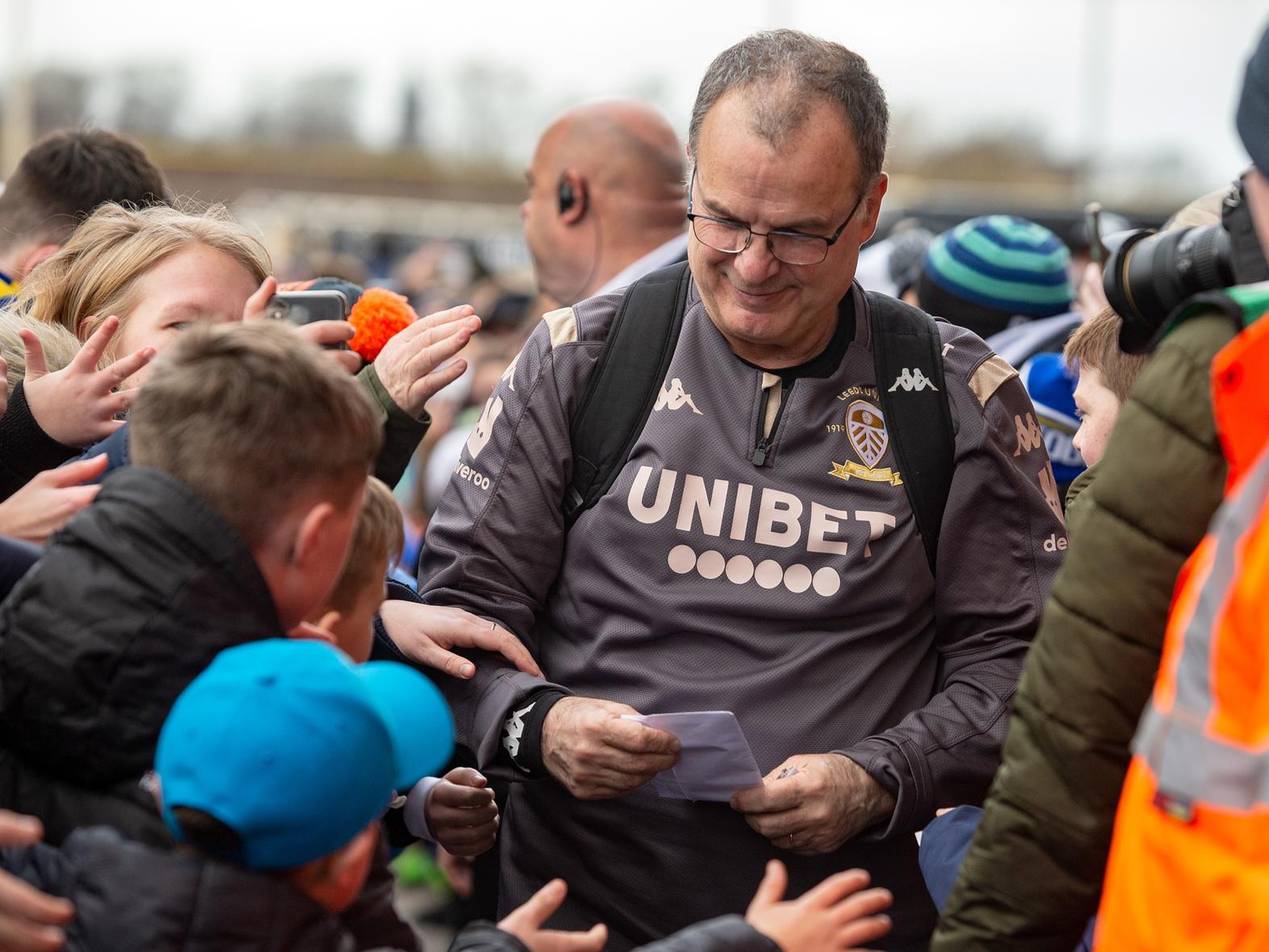 Marcelo Bielsa says managers are generally alone, but he is beloved in the city of Leeds and beyond (Pic: Bruce Rollinson)