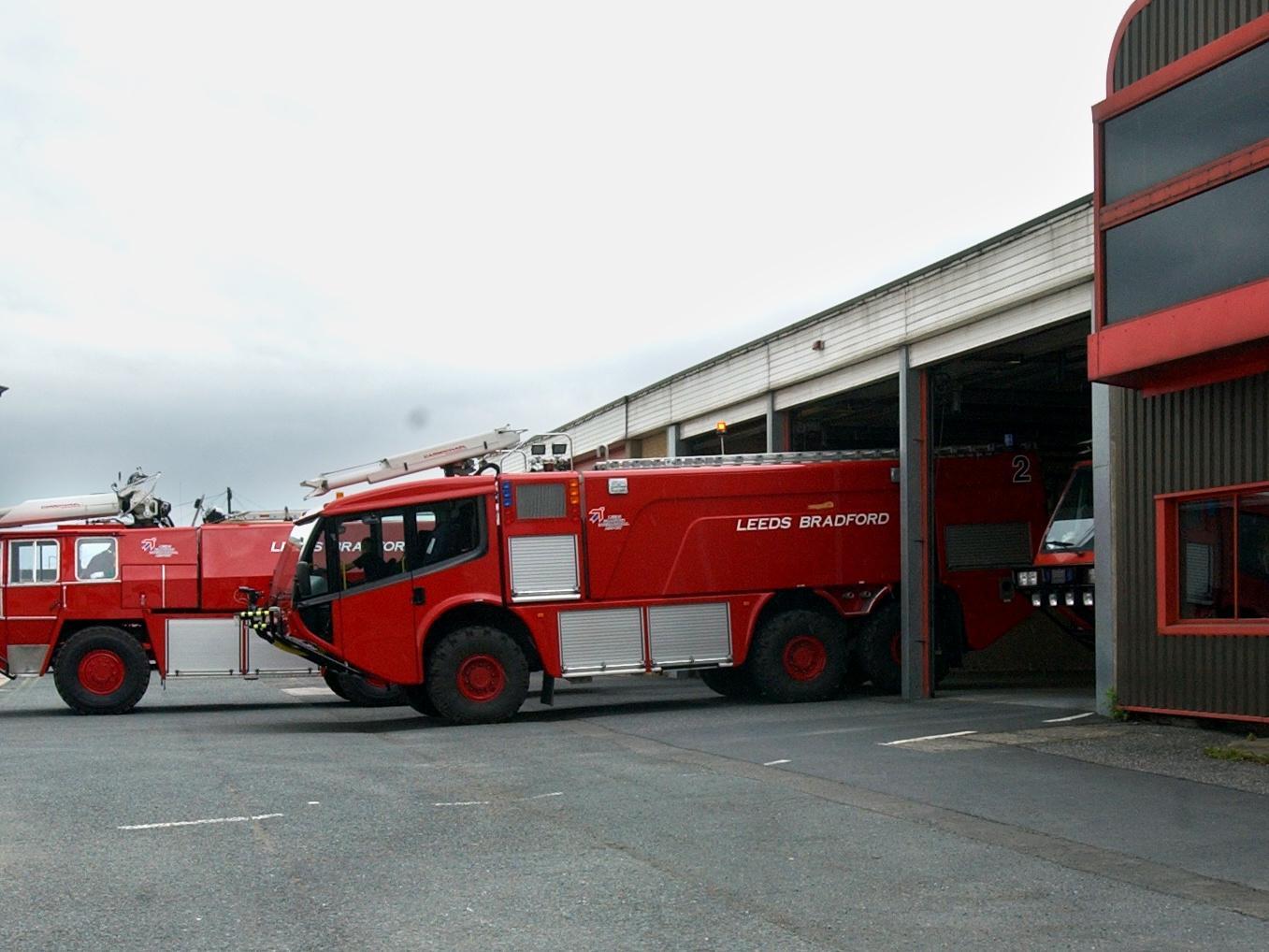 The fire station at Leeds Bradford Airport.