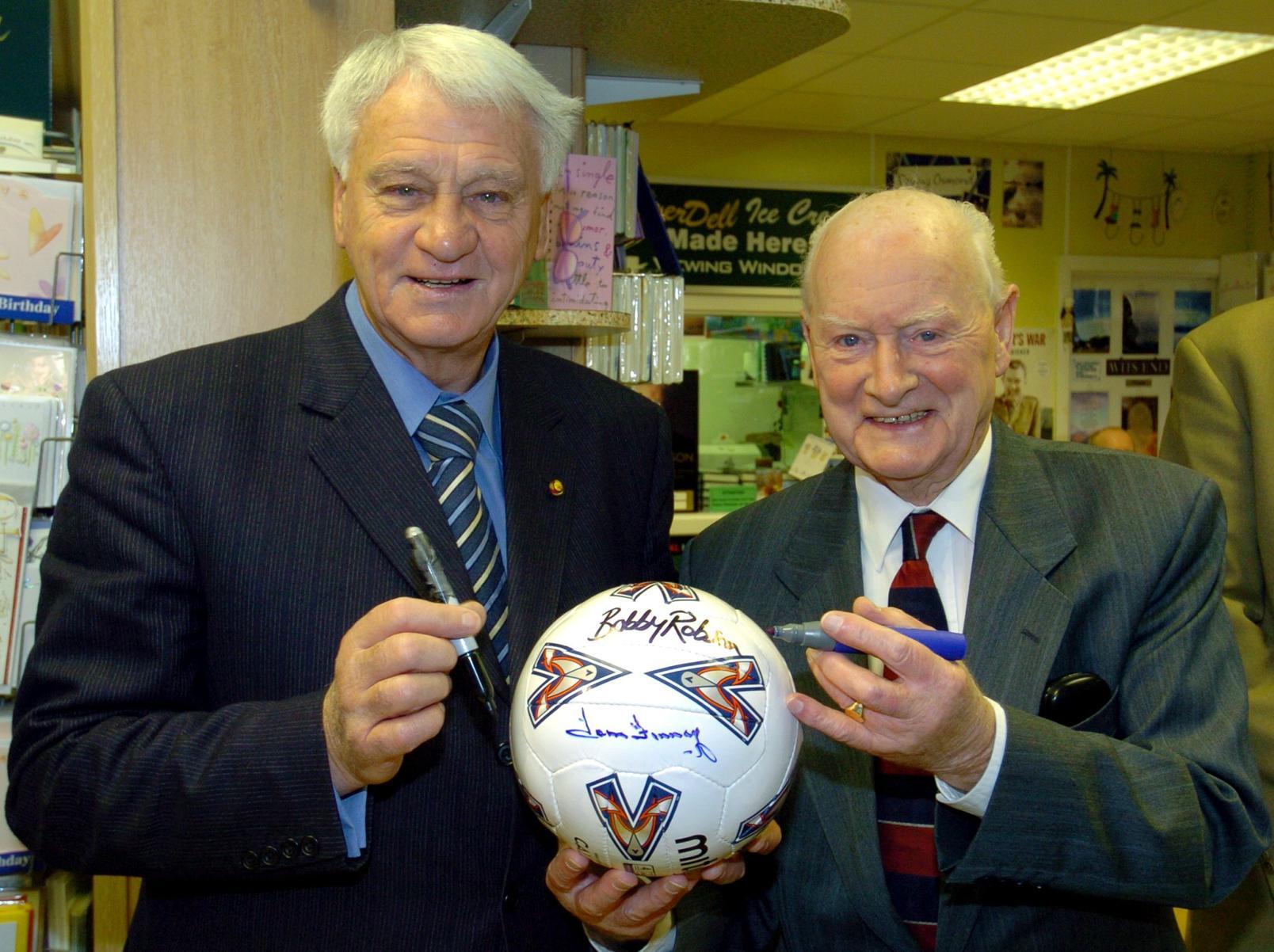 Sir Bobby Robson with Sir Tom Finney